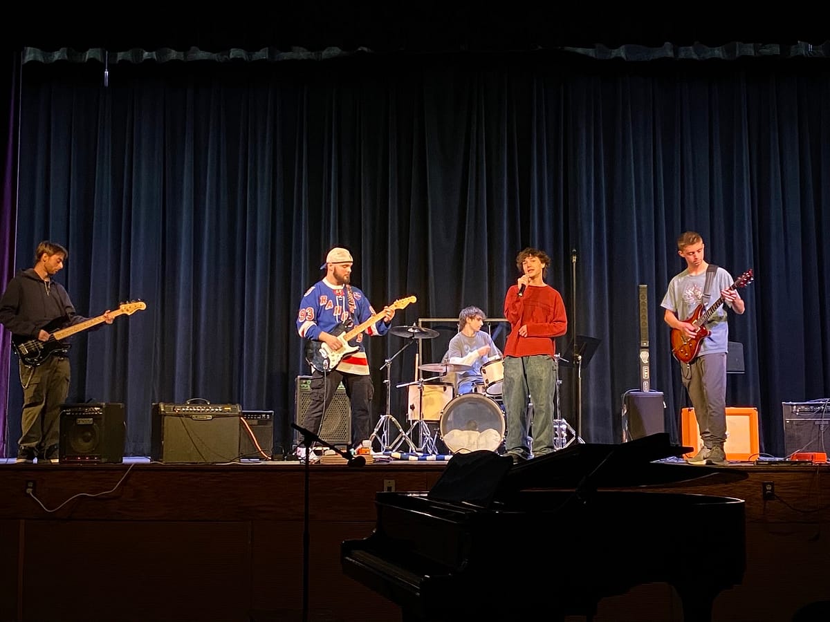 Student band Bleach performing at the cabaret.