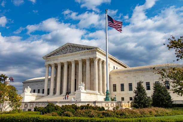 The US Supreme Court building in Washington DC.