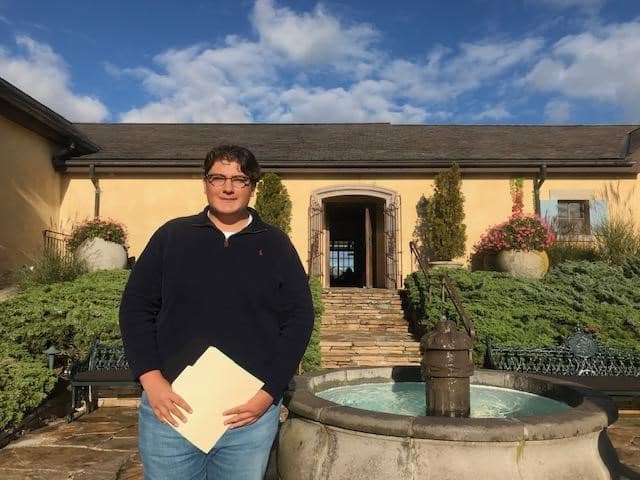 Santi Salizar, Senior, at Wolffer Estate Vinyard for the HBHS Internships and Cooperative Education Program